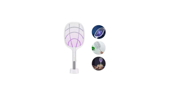 Raqueta mata mosquito con base